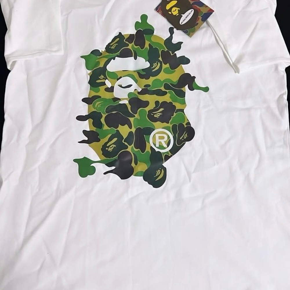 Bape Green Camo Ape Head Men's Tee